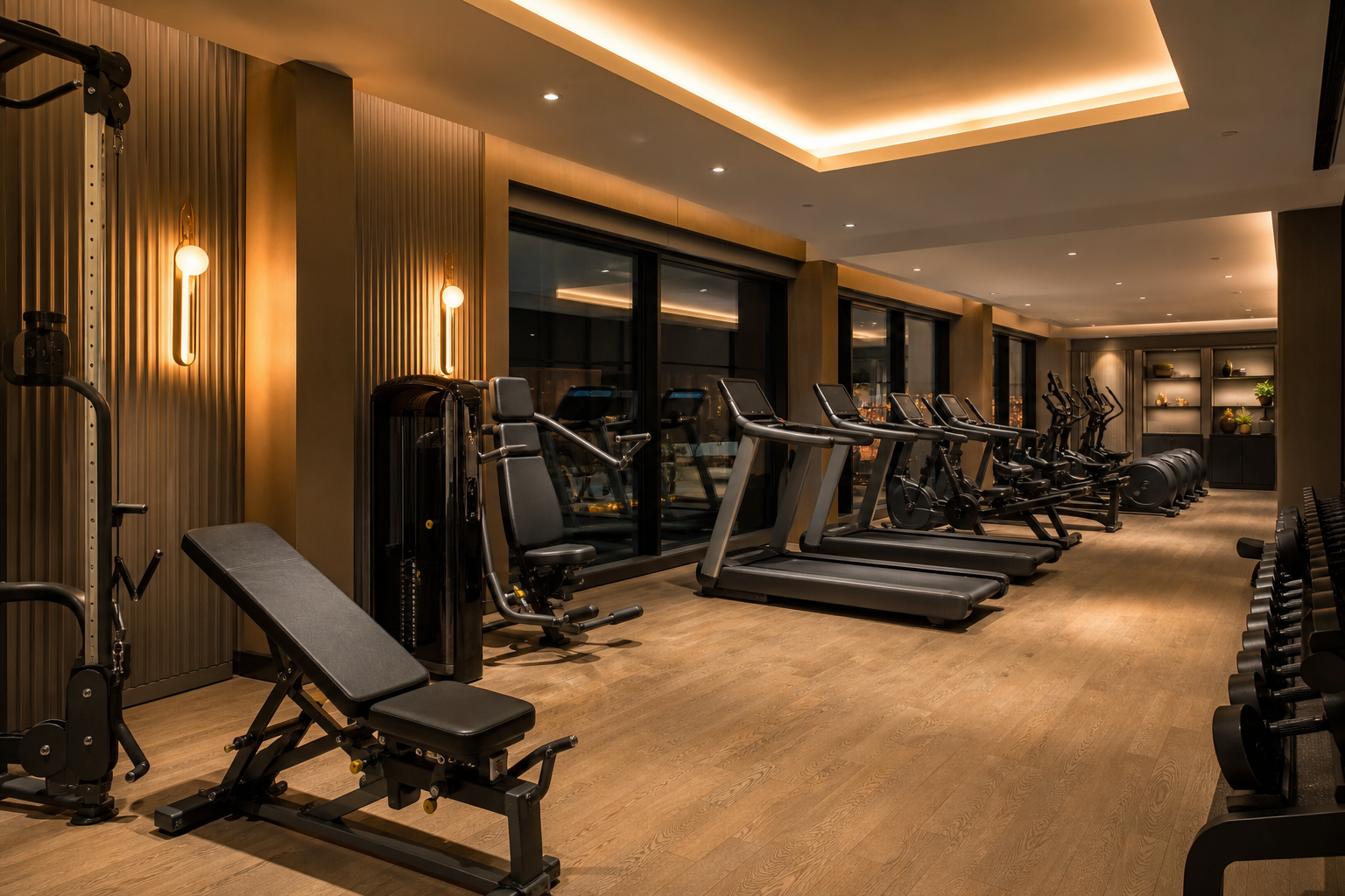 Luxury hotel fitness center